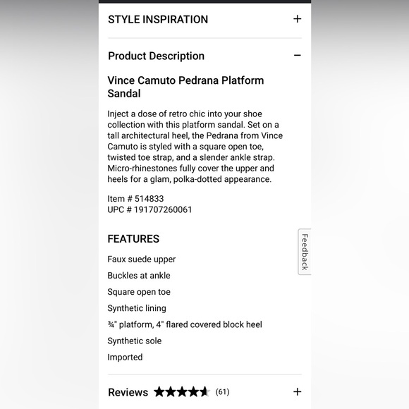 Vince Camuto Pedrana Platform Sandal block heel sleet grey gray faux suede 8 - Picture 6 of 14